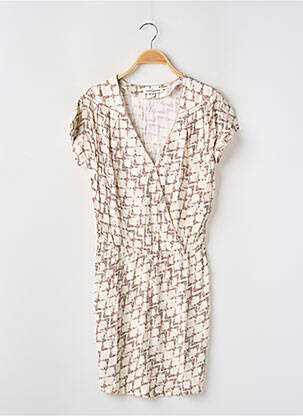 Rochie scurtă croială fluidă mâneci scurte bej LA PETITE FRANCAISE femeie