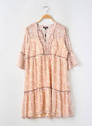 Rochie midi mâneci 3/4 mâneci 3/4 portocalie CHARLOTT' femeie