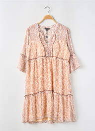 Rochie midi mâneci 3/4 mâneci 3/4 portocaliu CHARLOTT' femme
