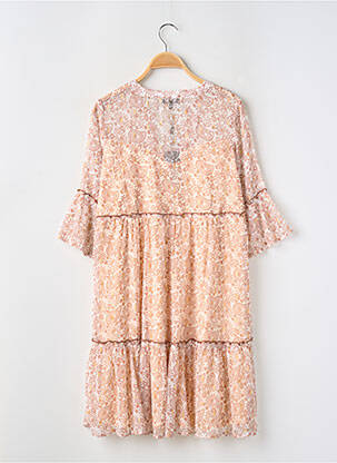 Rochie midi mâneci 3/4 mâneci 3/4 portocalie CHARLOTT' femeie