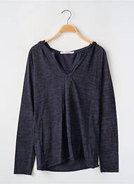 Tricou imprimeu fantezie mâneci lungi albastru BERENICE femeie