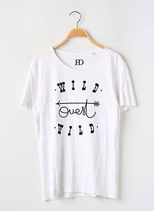 Tricou croială dreaptă mâneci scurte alb FD femeie