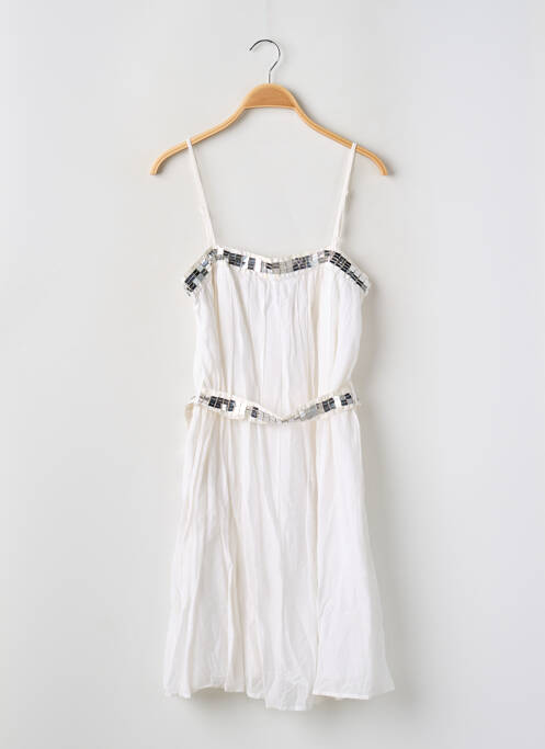 Rochie midi croială evazată bretele subțiri alb NAF NAF femme