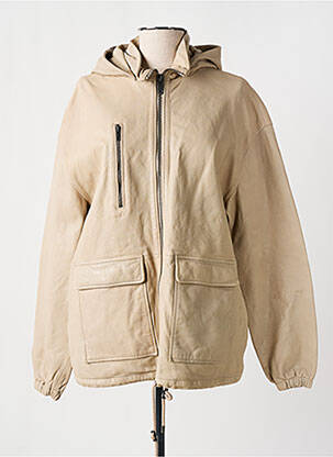 Geacă din piele bej ROSE GARDEN femeie