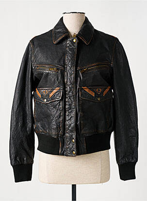 Geacă din piele negru ROSE GARDEN femeie