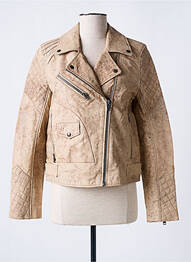 Geacă din piele buzunare bej ROSE GARDEN femeie