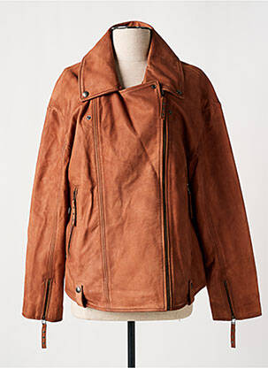 Geacă din piele maro ROSE GARDEN femeie