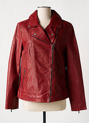 Geacă din piele roșu ROSE GARDEN femeie