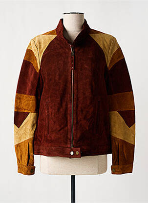 Geacă din piele maro ROSE GARDEN femeie