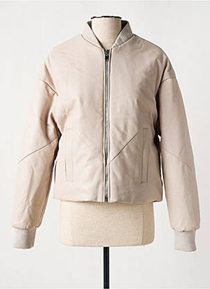 Geacă din piele bej ROSE GARDEN femeie