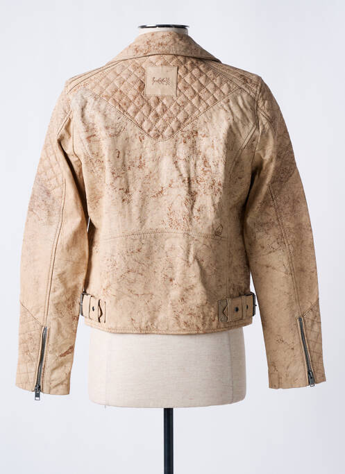 Geacă din piele bej ROSE GARDEN femeie