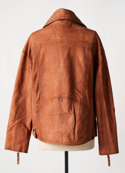 Geacă din piele maro ROSE GARDEN femeie