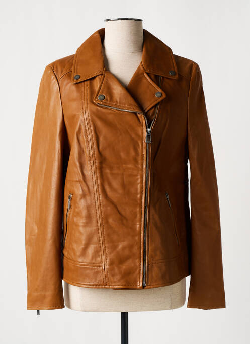 Geacă din piele maro ROSE GARDEN femeie