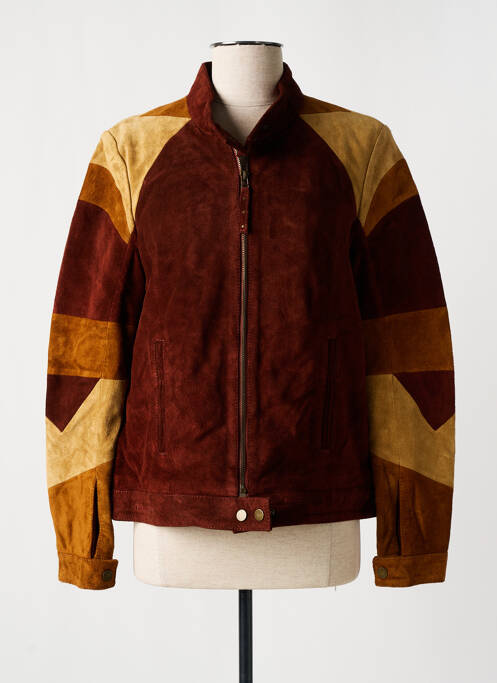 Geacă din piele buzunare maro ROSE GARDEN femme