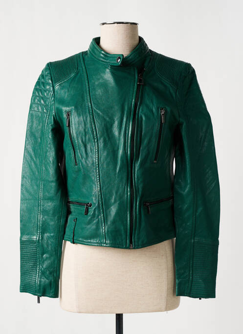 Geacă din piele verde ROSE GARDEN femeie