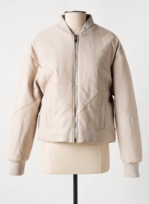 Geacă din piele bej ROSE GARDEN femeie