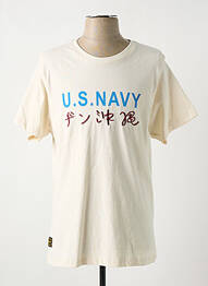 Tricou broderie mâneci scurte bej DAYTONA homme