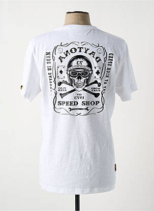 Tricou țesătură melanj mâneci scurte alb DAYTONA bărbat