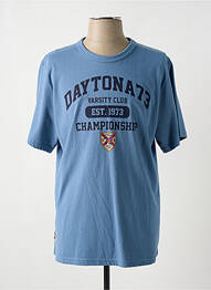 Tricou croială dreaptă mâneci scurte albastru DAYTONA bărbat