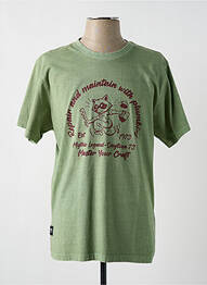 Tricou croială dreaptă mâneci scurte verde DAYTONA bărbat