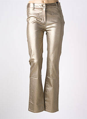 Pantalon drept elasticitate talie înaltă auriu JULIE GUERLANDE femme