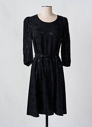 Rochie midi mâneci 3/4 mâneci 3/4 negru JULIE GUERLANDE femeie