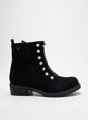 Botine/ghete țesătură satinată toc plat până la 3 cm negru FRACOMINA femeie