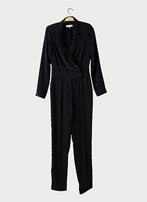 Salopetă-pantalon țesătură crep mâneci lungi negru MORGAN femeie