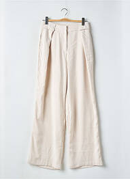 Pantalon larg talie cu cleme talie înaltă bej NASTY GAL femme