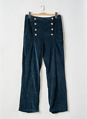 Pantalon drept talie cu cleme talie înaltă albastru LA REDOUTE femeie