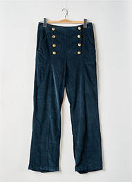 Pantalon drept talie cu cleme talie înaltă albastru LA REDOUTE femeie
