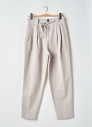 Pantalon drept croială morcov talie înaltă gri MANGO femme
