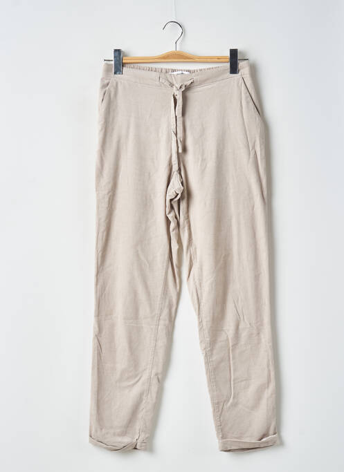 Pantalon drept bej MANGO femeie