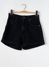 Șort țesătură denim talie înaltă negru BERSHKA femme