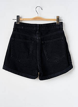 Șort țesătură denim talie înaltă negru BERSHKA femeie