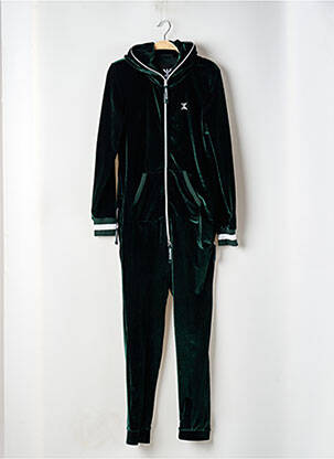 Salopetă-pantalon guler în v mâneci lungi verde ONEPIECE femeie