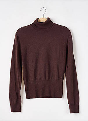 Pulover cu guler înalt maro MORGAN femeie