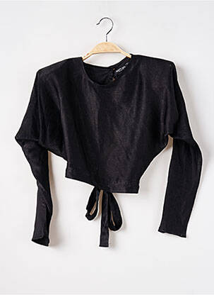 Bluză guler rotund mâneci lungi negru NASTY GAL femeie