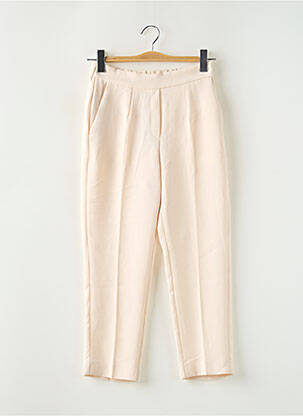 Pantalon 7/8 talie elastică mărime normală bej MANGO femeie