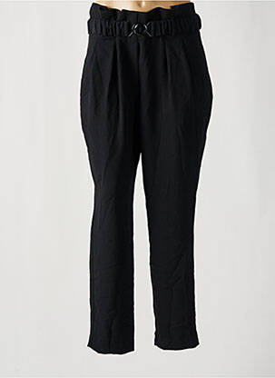 Pantalon drept talie cu cleme talie înaltă negru NAF NAF femeie