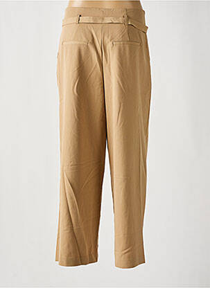 Pantalon larg talie cu cleme talie înaltă bej ONLY femeie