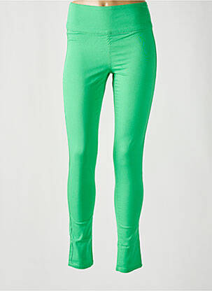 Pantalon slim talie înaltă talie înaltă verde PIECES femeie