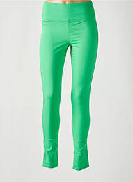 Pantalon slim țesătură poplin talie înaltă verde PIECES femeie