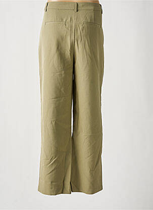 Pantalon larg talie cu cleme talie înaltă verde ONLY femeie