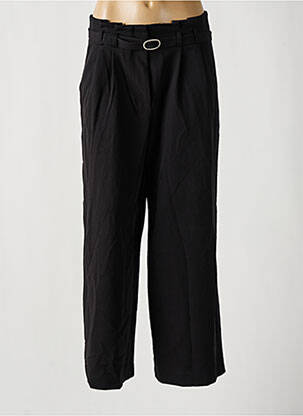 Pantalon larg talie cu cleme talie înaltă negru ONLY femeie