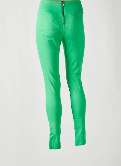 Pantalon slim verde PIECES femeie