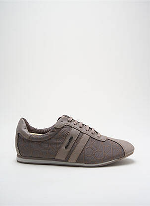 Adidași țesătură satinată toc plat până la 3 cm bej CALVIN KLEIN femeie
