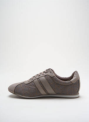 Adidași țesătură satinată toc plat până la 3 cm bej CALVIN KLEIN femeie