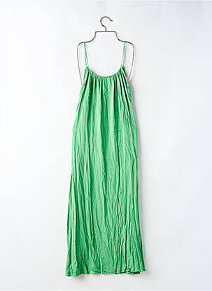 Rochie lungă croială fluidă bretele subțiri verde GRACE & MILA femeie