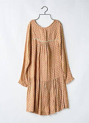 Rochie midi imprimeu fantezie mâneci lungi portocalie STELLA FOREST femeie